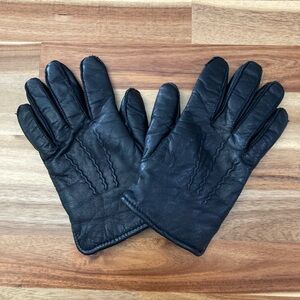 Men’s Gloves Soft Black Leather Fleece Lined Small